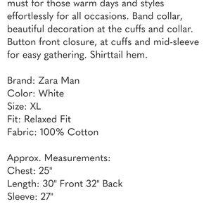 Zara White Casual Button Down Shirt